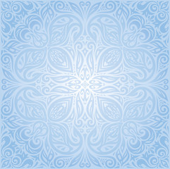 Blue floral vector mandala decorative background wallpaper design
