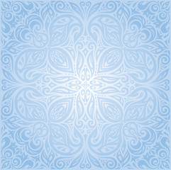 Blue floral vector mandala decorative background wallpaper design
