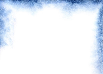 Textural background of watercolor-dyed paper. Smooth gradient from light blue to bright through pink. Hand drawing on paper illustration.