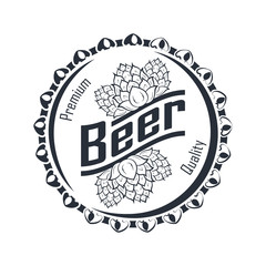 Beer badge monochrome