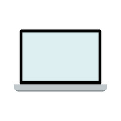 Laptop front view isolated