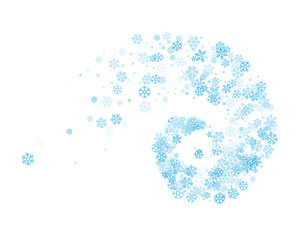 Snowflakes twisted in vortex