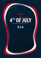 Fourth of July. Independence Day of the USA. Vector illustration in Paper Cut style