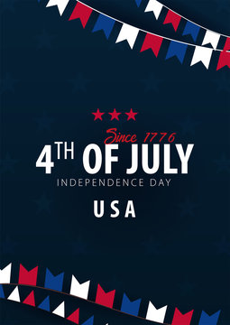 Poster of Fourth of July. 4th of July. Independence Day of the USA. Vector illustration