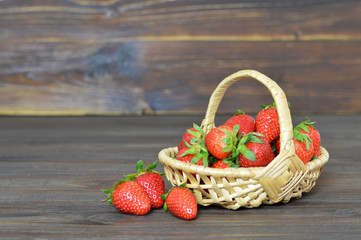 Fresh strawberries in the basket