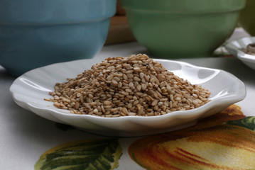 Wheat in ceramic plate