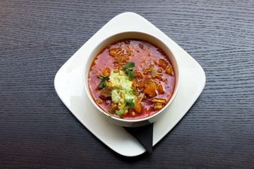 Goulash soup with lamb meat