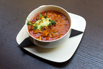 Goulash soup with lamb meat