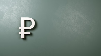 Ruble Currency Symbol Shape Against Wall
