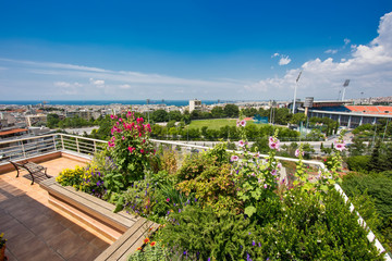 beautiful balcony with flowers in Thessaloniki