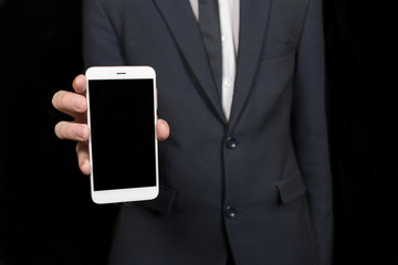 businessman holding a cell phone