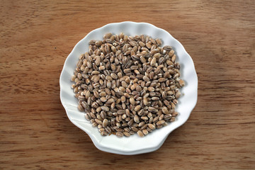 Wheat in ceramic plate