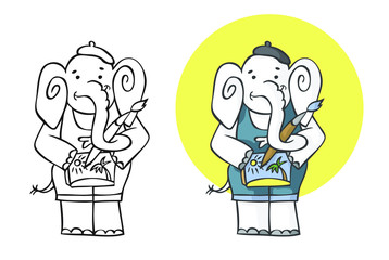 illustration elephant artist