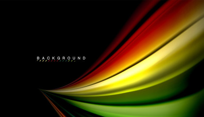 Fluid mixing colors, vector wave abstract background