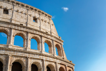 Obraz premium Colosseum in Rome, Italy. Roman Colosseum is one of the main travel attractions. Colosseum in the sunlight. 