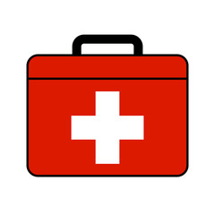 Vector red first aid kit box