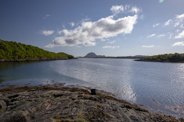 Walking by seashore in Nordland county