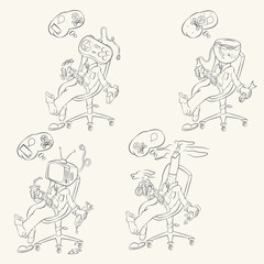 contour illustration on the topic of public health social problems of society