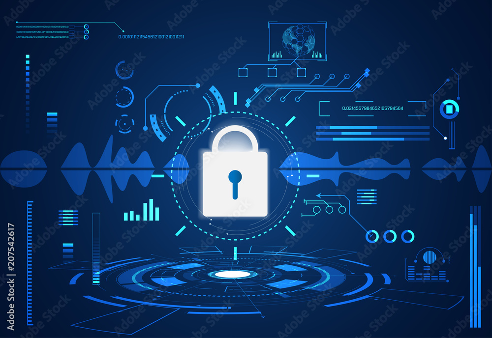 Poster abstract technology ui futuristic concept cyber security hud interface hologram elements of digital 