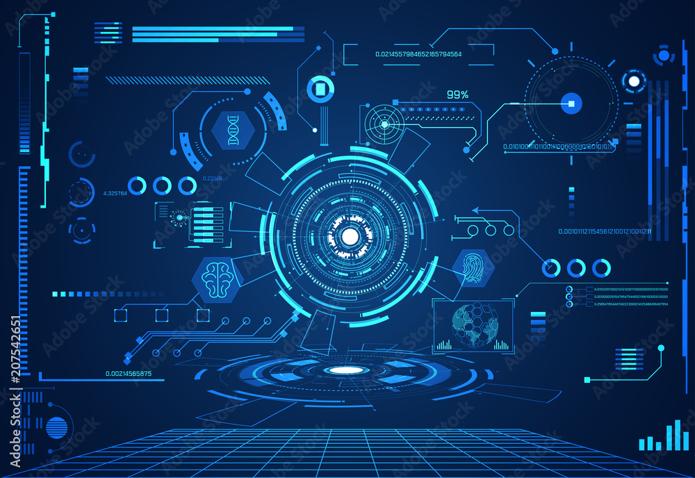 Poster abstract technology ui futuristic concept hud health interface hologram elements of digital data cha