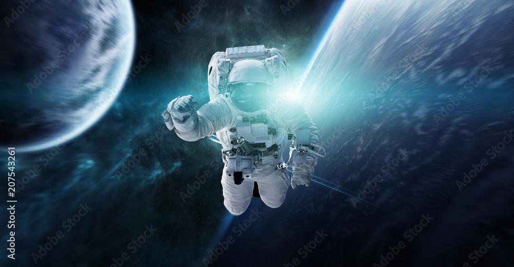 Aufkleber astronaut floating in space 3d rendering elements of this image furnished by nasa