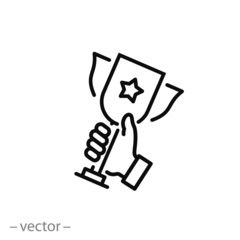 Trophy, award icon vector