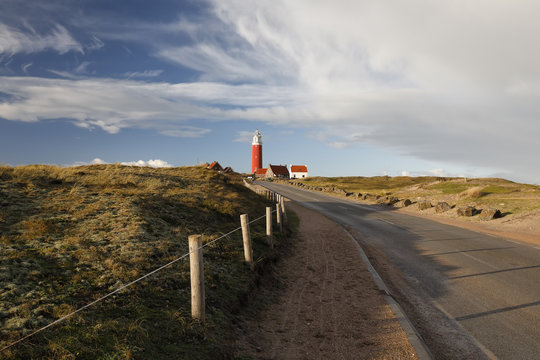 road to red lighthouse on Texel