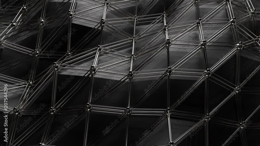 Aufkleber 3d render abstract background. polygonal structure of wavy surface. simple low-poly geometry. loopab