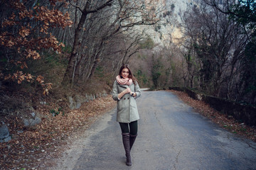 Beautiful Young Smiling Girl in her Warm Clothing