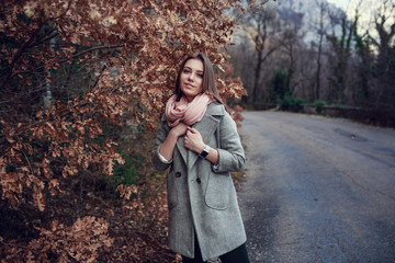 Beautiful Young Smiling Girl in her Warm Clothing