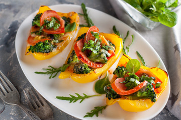 Bell peppers stuffed with vegetables