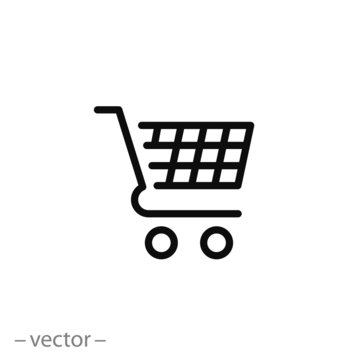 shopping cart supermarket icon vector