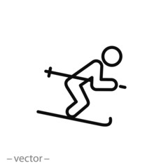 skier icon vector
