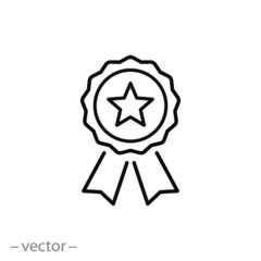 Stamp premium quality with ribbons icon vector