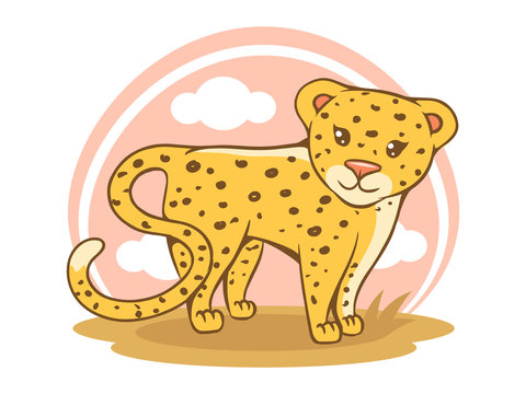 Little cheetah on white background