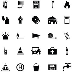 firefighter icon set