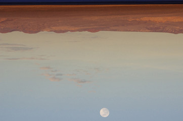 Landscape moon reflection.