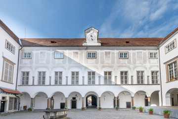 Fototapeta na wymiar Courtyard of castle in Slovenska Bistrica