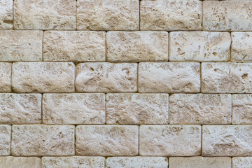 Ancient brickwork. beige old brick. background