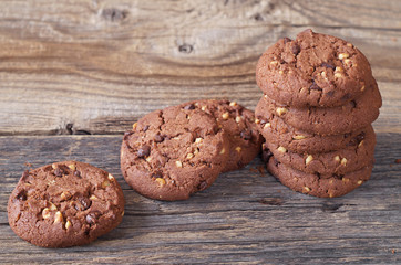 Cookie with chocolate and nuts