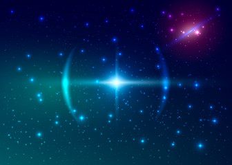 Obraz premium Fantasy supernova explosion. Colorful galaxy. Vector cosmic illustration.