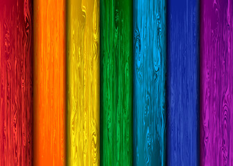 Rainbow colored wood texture. Bright wooden background for your design.