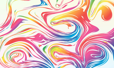 Obraz premium Colorful vector rainbow marbling texture, watercolor abstract background. Ebru..