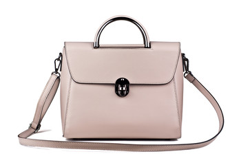 leather handbag isolated on white background