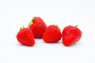 Fototapeta na wymiar Strawberries isolated on white background, whole strawberries