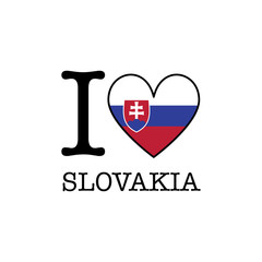 I love Slovakia. Heart shape national country flag icon
