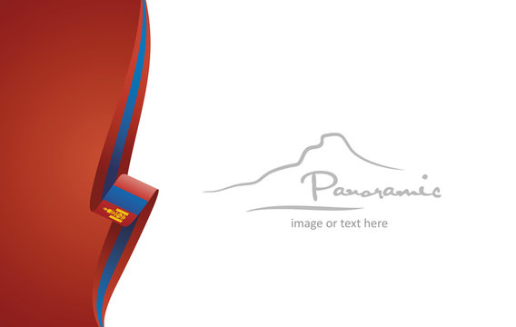 Mongolia abstract flag brochure cover poster background vector
