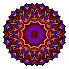 Mandala. Blue, red, gold color flower ornament. Vector illustration.
