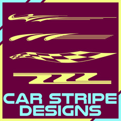 Tribal and cool Car stripe design set. Adhesive vinyl sticker designs