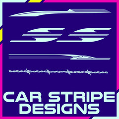 Tribal and cool Car stripe design set. Adhesive vinyl sticker designs